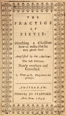Lot 298 - Bayly (Lewis). The Practice of Pietie..., 1649