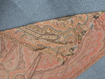 Lot 366 - Shawls. A large crinoline shawl, mid 19th century, & 3 others