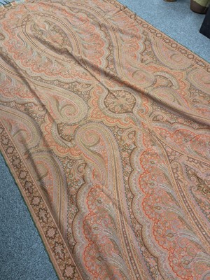 Lot 366 - Shawls. A large crinoline shawl, mid 19th century, & 3 others