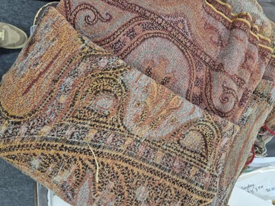 Lot 366 - Shawls. A large crinoline shawl, mid 19th century, & 3 others