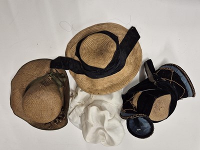 Lot 354 - Hats. A collection of hats and bonnets, early 19th-20th century