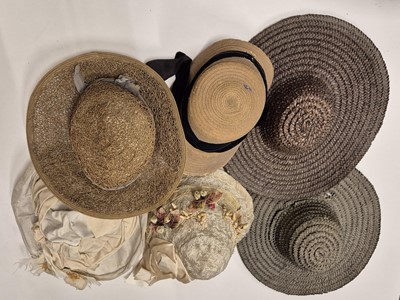 Lot 354 - Hats. A collection of hats and bonnets, early 19th-20th century
