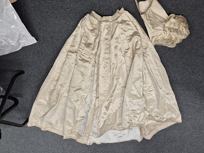 Lot 334 - Clothing. A two-piece satin wedding gown, circa 1840s, & other wedding attire, 19th-early 20th cent.