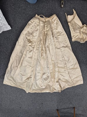 Lot 334 - Clothing. A two-piece satin wedding gown, circa 1840s, & other wedding attire, 19th-early 20th cent.