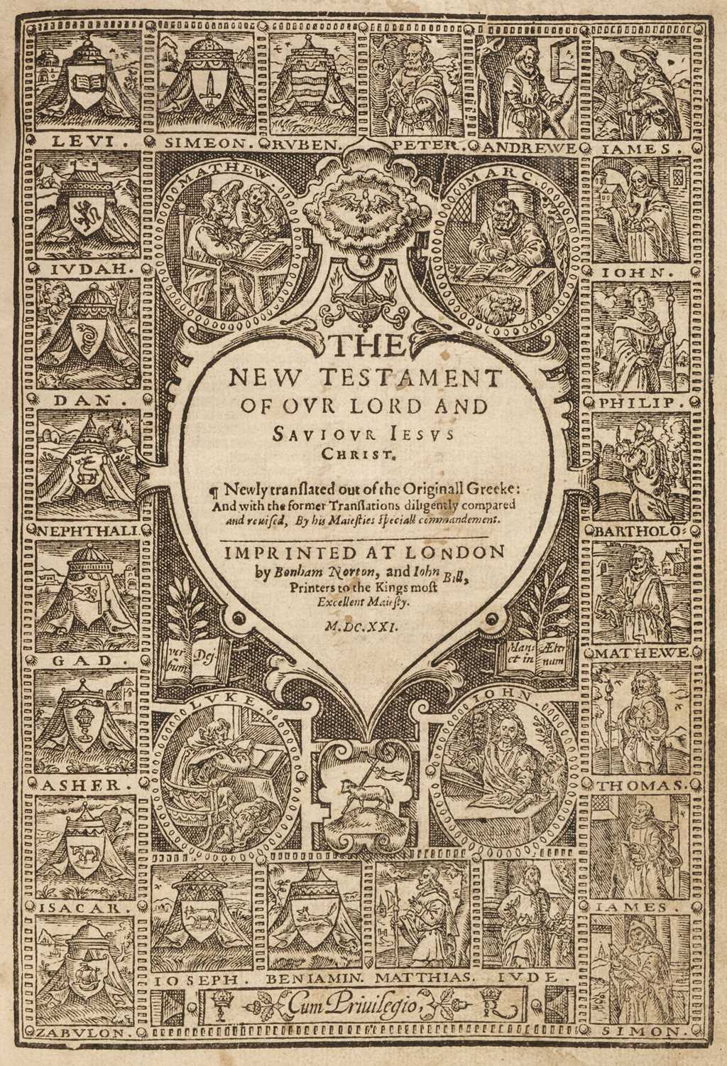 Lot 284 - Bible [English]. [The Holy Bible, containing the Old Testament, and the New..., 1620, i.e. 1621]