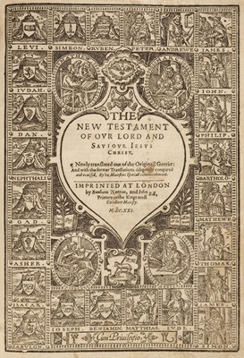Lot 284 - Bible [English]. [The Holy Bible, containing the Old Testament, and the New..., 1620, i.e. 1621]