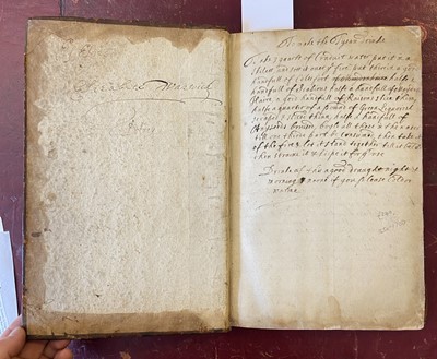 Lot 309 - Manuscript Receipt Book. A manuscript receipt book..., late 17th century