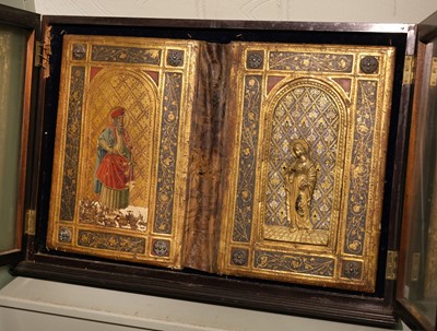 Lot 259 - Joni (Icilio Frederico, 1866-1946). Imitation 15th century painted and gilded binding