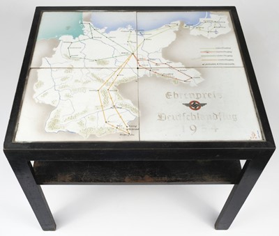 Lot 363 - Luftwaffe. German KPM porcelain table top made to commemorate the "Around Germany Air Race" in 1934