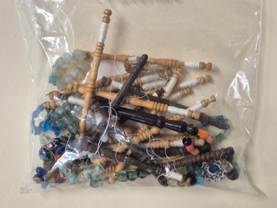 Lot 356 - Lace bobbins. A large collection of lace-making bobbins, 19th-20th century