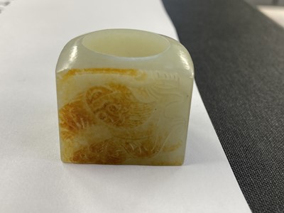 Lot 485 - Jade. A Chinese jade archers ring and other pieces
