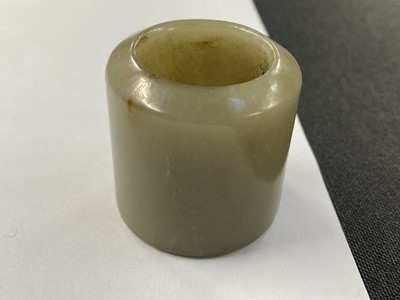 Lot 485 - Jade. A Chinese jade archers ring and other pieces