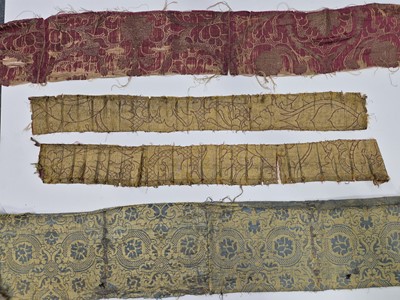 Lot 348 - Fabric. A small collection of early fragments, 16-17th century & later