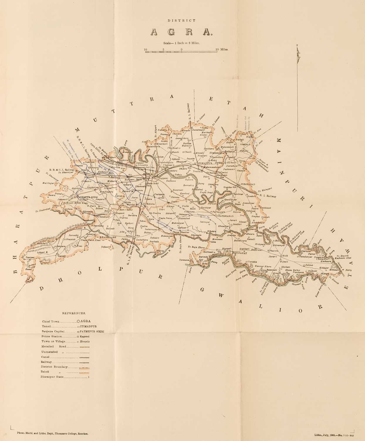 Lot 18 - District Gazetteers of the United Provinces. Allahabad, Azamgarh, Agra, Lucknow, Cawnpore, 5 vols, 1903-11