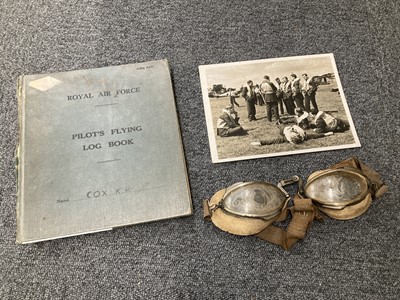 Lot 308 - Battle of Britain. RAF Logbook - Pilot Officer K.H. Cox, 610 Squadron, KIA 28 August 1940