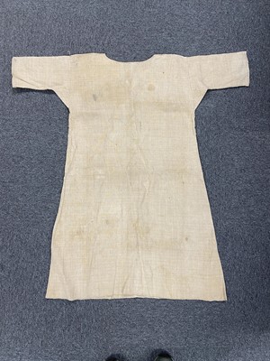 Lot 310 - Bed Linen. An early 18th century pillowcase, 1710, & a linen night gown
