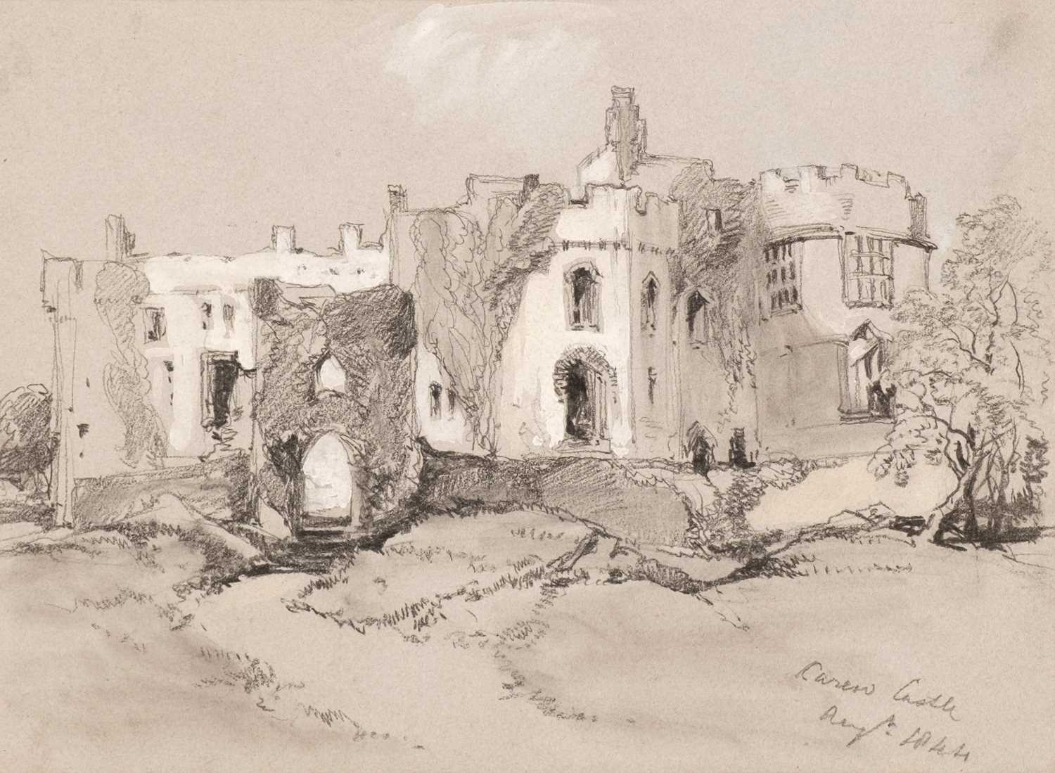 Lot 38 - Harding (James Duffield, 1797-1863). Carew Castle, August 1844, pencil..., and others