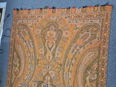 Lot 365 - Shawl. A large woven crinoline shawl, circa 1860s