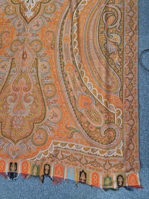 Lot 365 - Shawl. A large woven crinoline shawl, circa 1860s