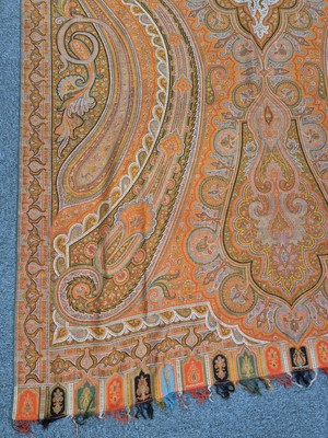 Lot 365 - Shawl. A large woven crinoline shawl, circa 1860s