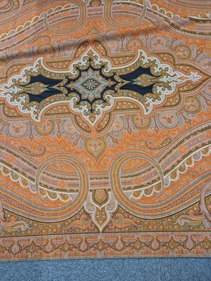 Lot 365 - Shawl. A large woven crinoline shawl, circa 1860s