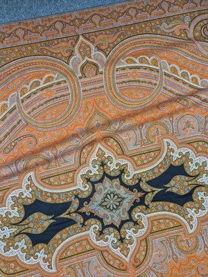 Lot 365 - Shawl. A large woven crinoline shawl, circa 1860s