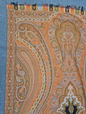 Lot 365 - Shawl. A large woven crinoline shawl, circa 1860s