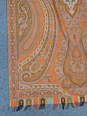 Lot 365 - Shawl. A large woven crinoline shawl, circa 1860s