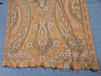 Lot 365 - Shawl. A large woven crinoline shawl, circa 1860s