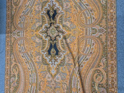 Lot 365 - Shawl. A large woven crinoline shawl, circa 1860s