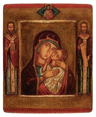 Lot 305 - Russian School. Icon: Theotokos with the Christ Child, 1987