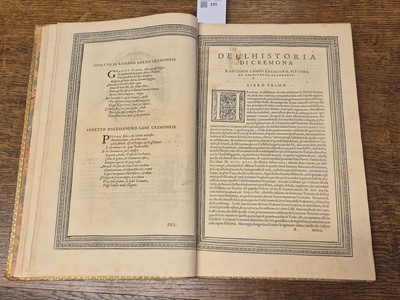 Lot 235 - Campo (Antonio). Cremona Fedelissima Citta, 1st edition, 1585