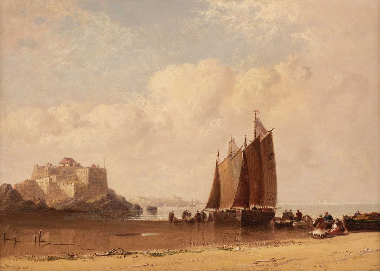 Lot 130 - Meadows (Arthur Joseph, 1843-1907). St Malo, Low Tide [and] Blois, Evening, 1881 [and] 1882