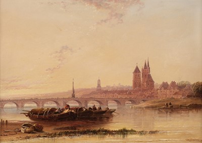 Lot 130 - Meadows (Arthur Joseph, 1843-1907). St Malo, Low Tide [and] Blois, Evening, 1881 [and] 1882