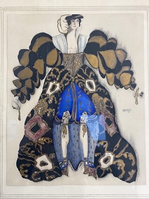 Lot 164 - Attributed to Leon Bakst 1866-1924. Costume design for a character from The Legend of Joseph, circa 1914