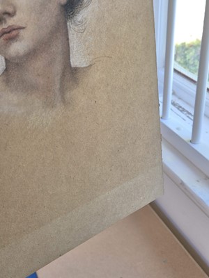 Lot 166 - De Morgan (Evelyn, 1855-1919). Preparatory study of a female head, circa 1914