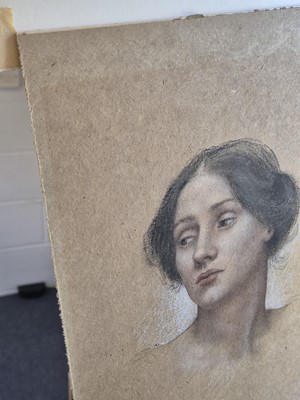 Lot 166 - De Morgan (Evelyn, 1855-1919). Preparatory study of a female head, circa 1914