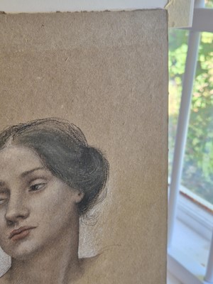 Lot 166 - De Morgan (Evelyn, 1855-1919). Preparatory study of a female head, circa 1914