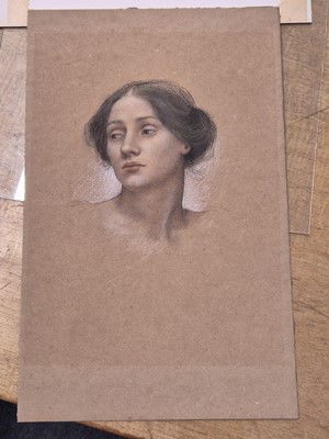 Lot 166 - De Morgan (Evelyn, 1855-1919). Preparatory study of a female head, circa 1914
