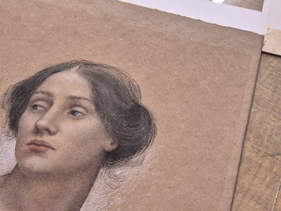 Lot 166 - De Morgan (Evelyn, 1855-1919). Preparatory study of a female head, circa 1914