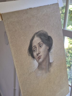 Lot 166 - De Morgan (Evelyn, 1855-1919). Preparatory study of a female head, circa 1914