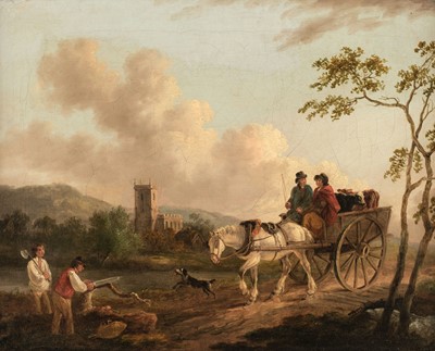 Lot 31 - Le Cave (Peter, active c.1769-circa 1811). Travellers by a Cottage [and] Taking Cattle to Market