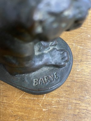 Lot 40 - Barye (Antoine-Louis, 1796-1875). Panthère couchée, bronze