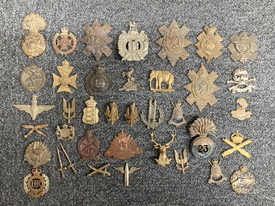 Lot 227 - Cap Badges. Victorian and WWI regimental cap badges