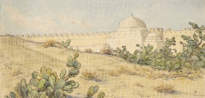 Lot 222 - 1922 French (Cecil, 1879-1953). Moroccan Kasbah, November 1922, pastel