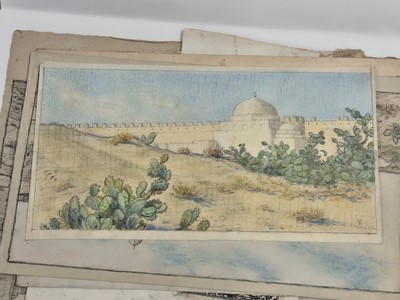 Lot 176 - French (Cecil, 1879-1953). Moroccan Kasbah, November 1922, pastel