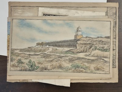 Lot 176 - French (Cecil, 1879-1953). Moroccan Kasbah, November 1922, pastel