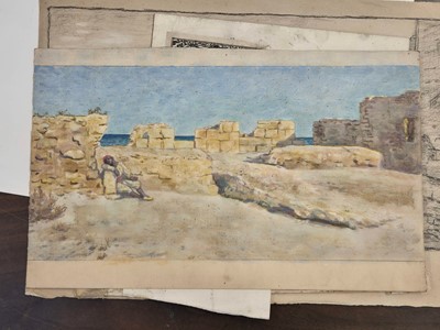 Lot 176 - French (Cecil, 1879-1953). Moroccan Kasbah, November 1922, pastel