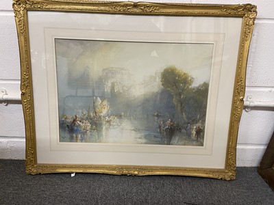 Lot 150 - Wasley (Frank, 1848-1934). Quayside, St. Marks Square, Venice, watercolour