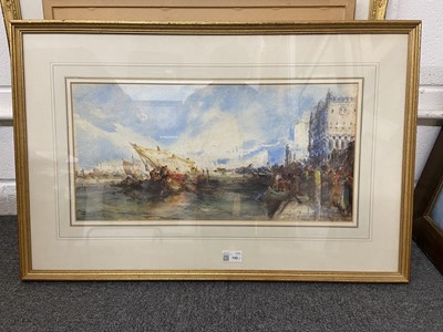 Lot 150 - Wasley (Frank, 1848-1934). Quayside, St. Marks Square, Venice, watercolour
